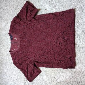 Madewell Red Lace Top Size Medium